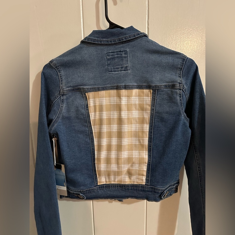 Hawaiian print Denim "beige palaka" jacket